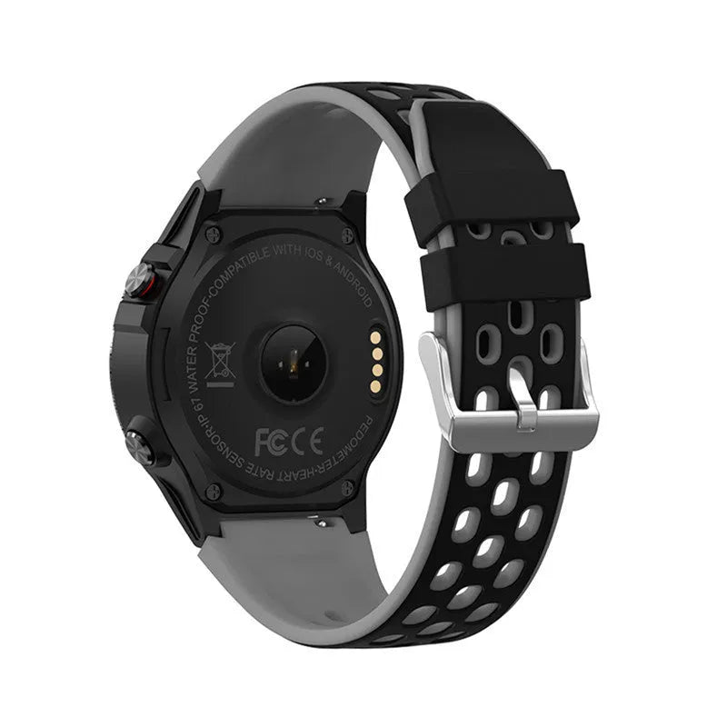 Outdoor sports smart watch with 1.3-inch screen and silicone strap in four colour options