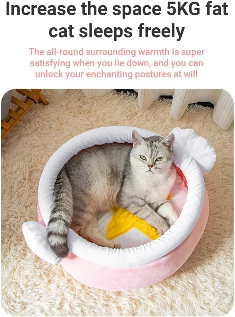 Honey pot shaped cat sofa bed in soft fabric with removable nest pad for small pets