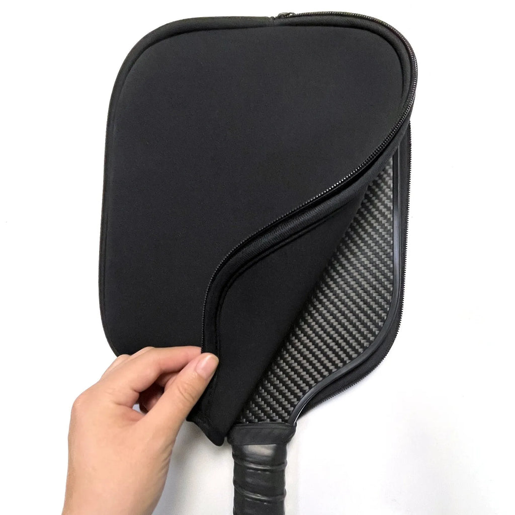 Black neoprene protective sleeve for a table tennis racket or paddle