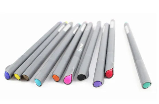 10 hook line pens with 0.38mm ultra-fine tips for technical drawing and repair work