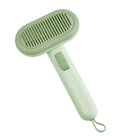 Large pet hair removal comb for cats and dogs in light green colour with stainless steel blade
