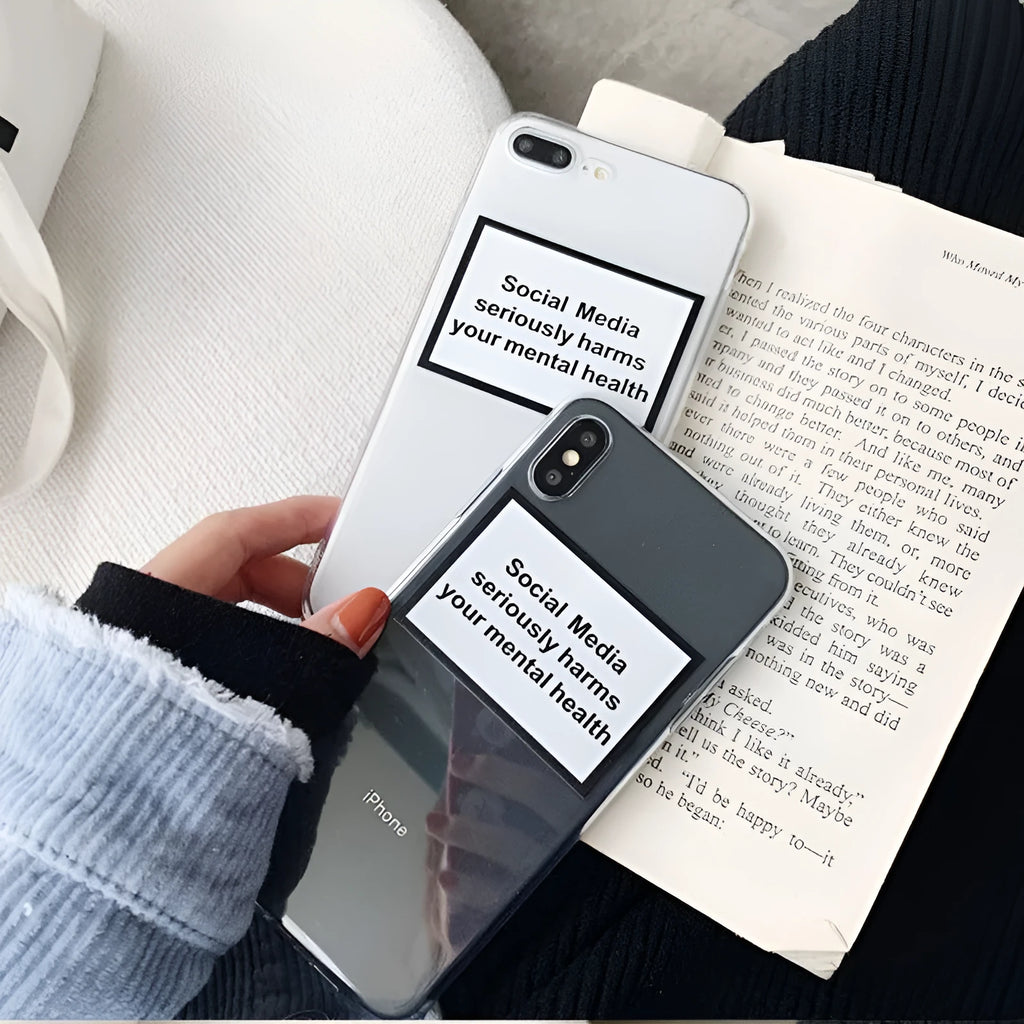 White TPU letter couple phone case for iPhone back cover