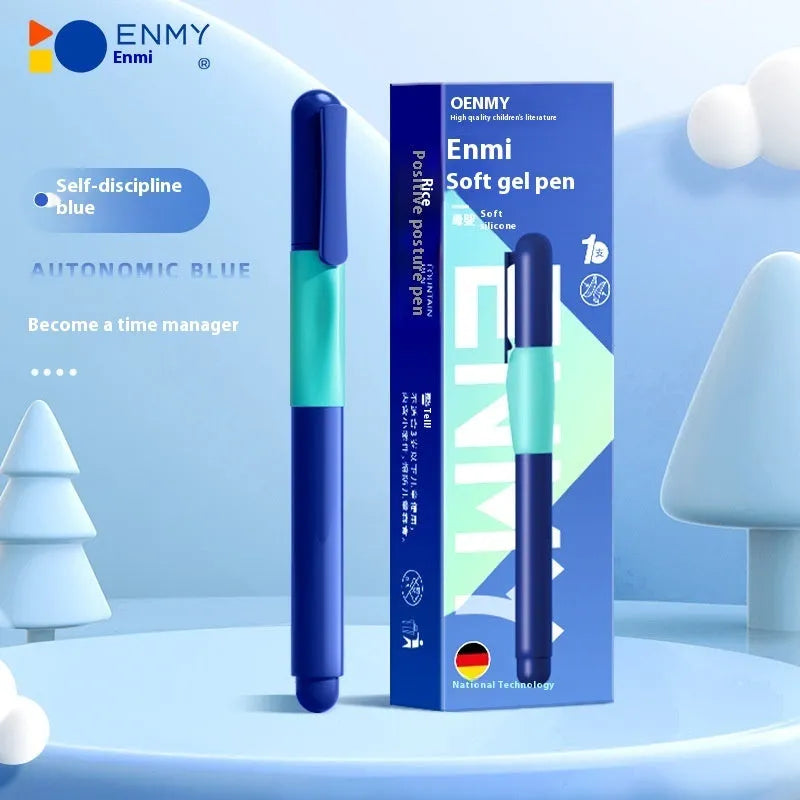Student posture correction pen with plastic shell in blue, green, purple, or orange colour options