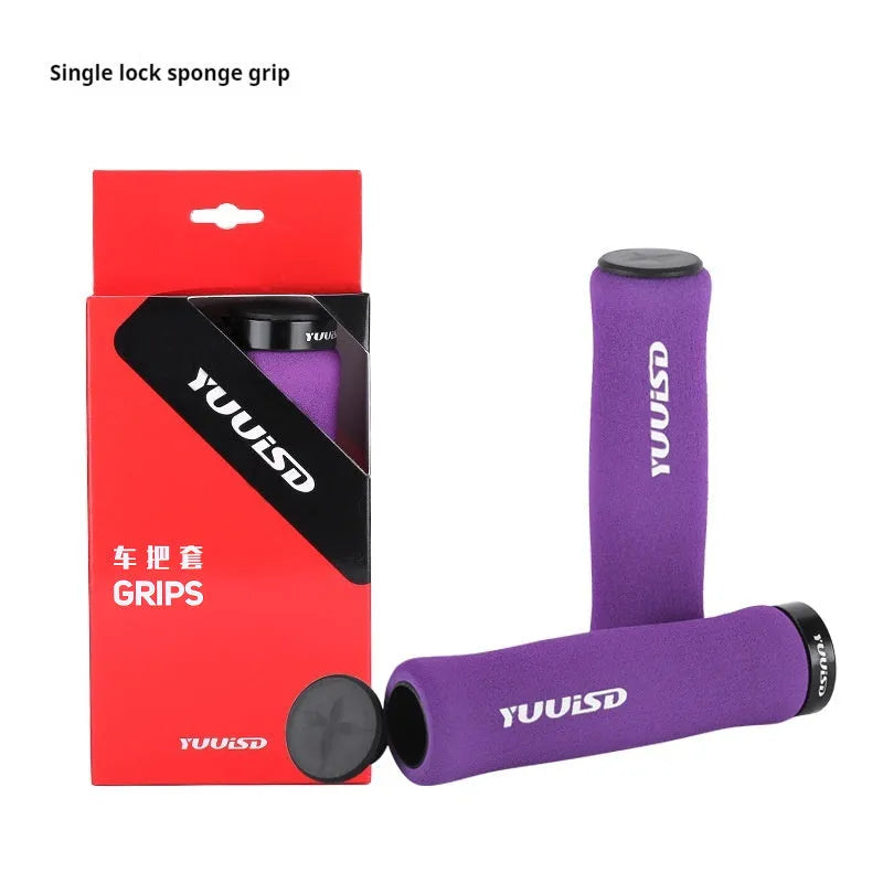 Ultra-light 41g sponge mountain bike handlebar grips in black, purple and biange colour options