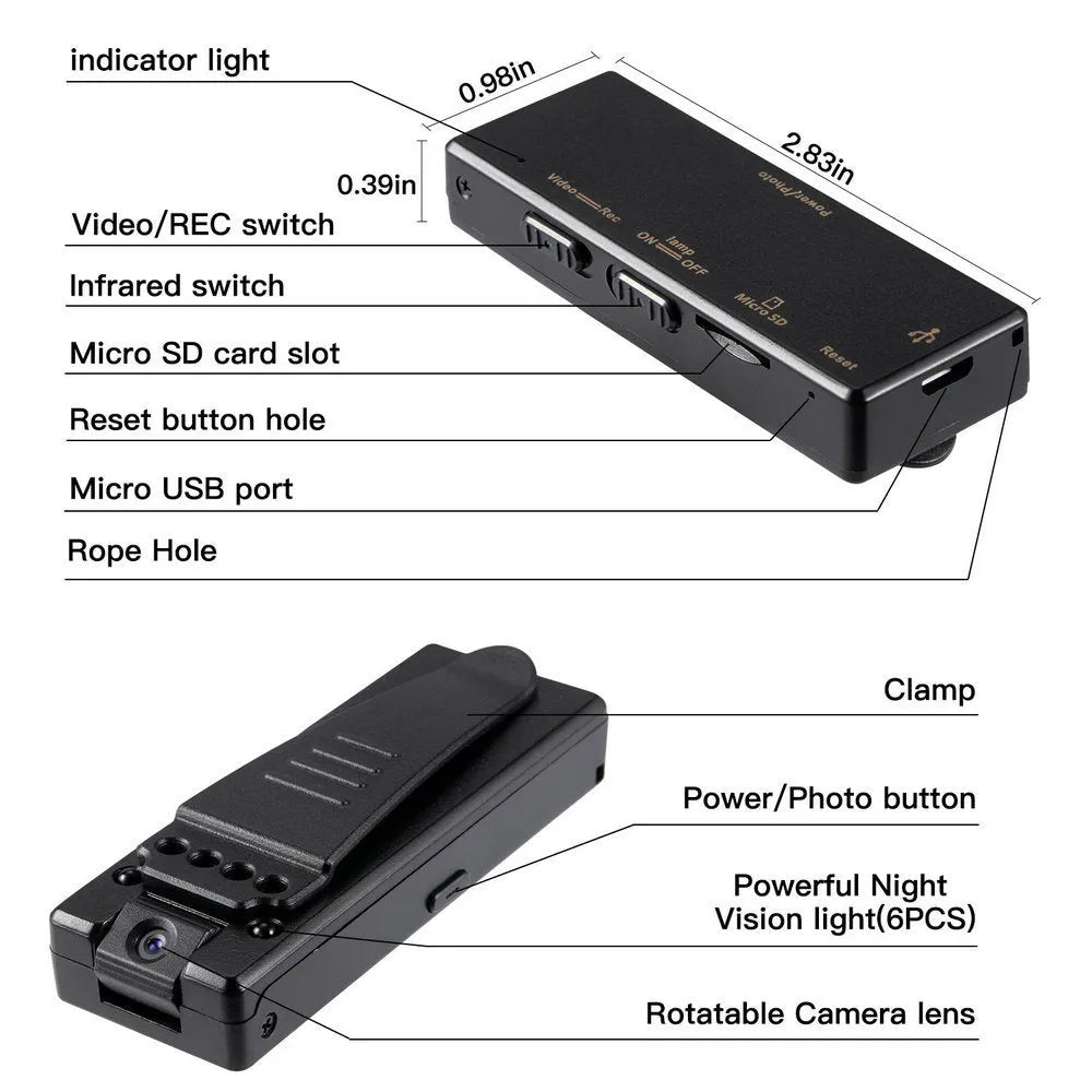 Black 1080p HD DV camera with 90-degree rotation capability for home monitoring and recording