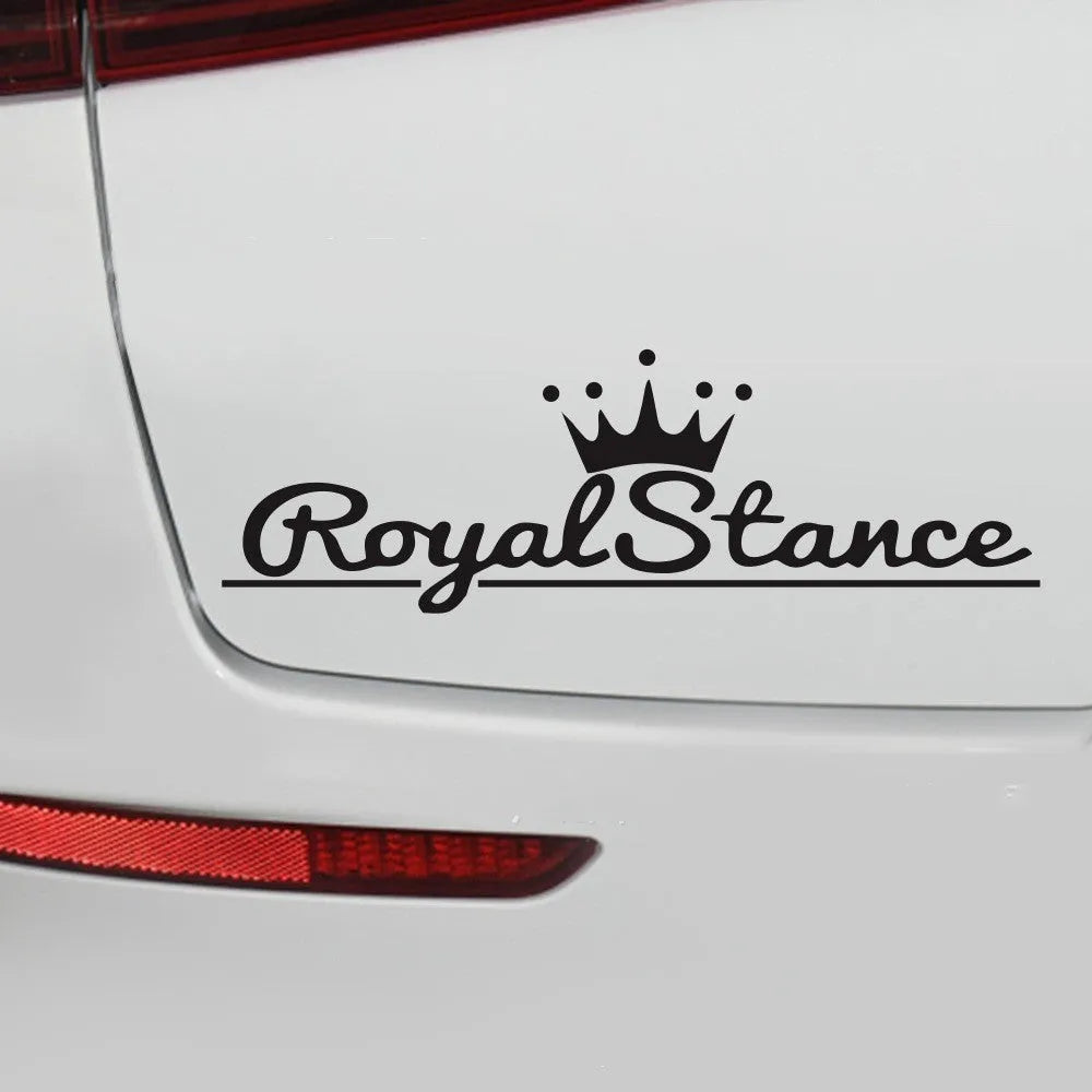30cm long crown design car sticker on vehicle window in reflective PET vinyl material