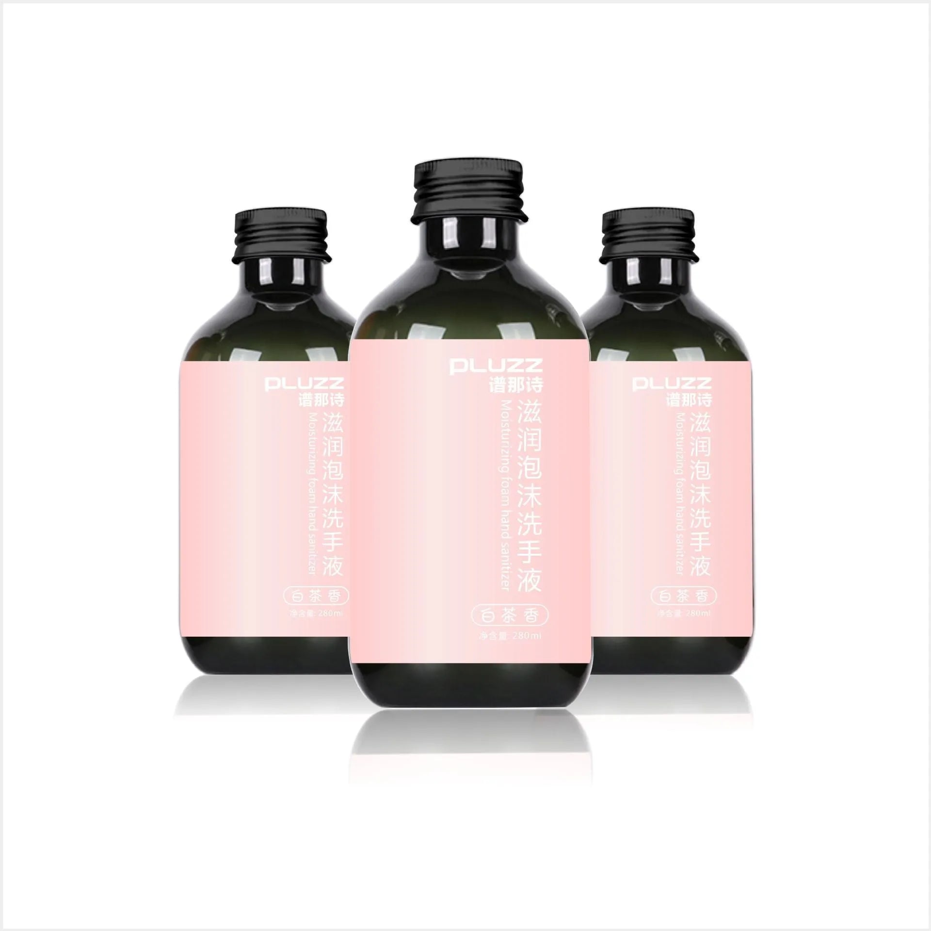 White tea fragrance hand sanitizer 280ml bottle with moisturising formula for hand cleaning