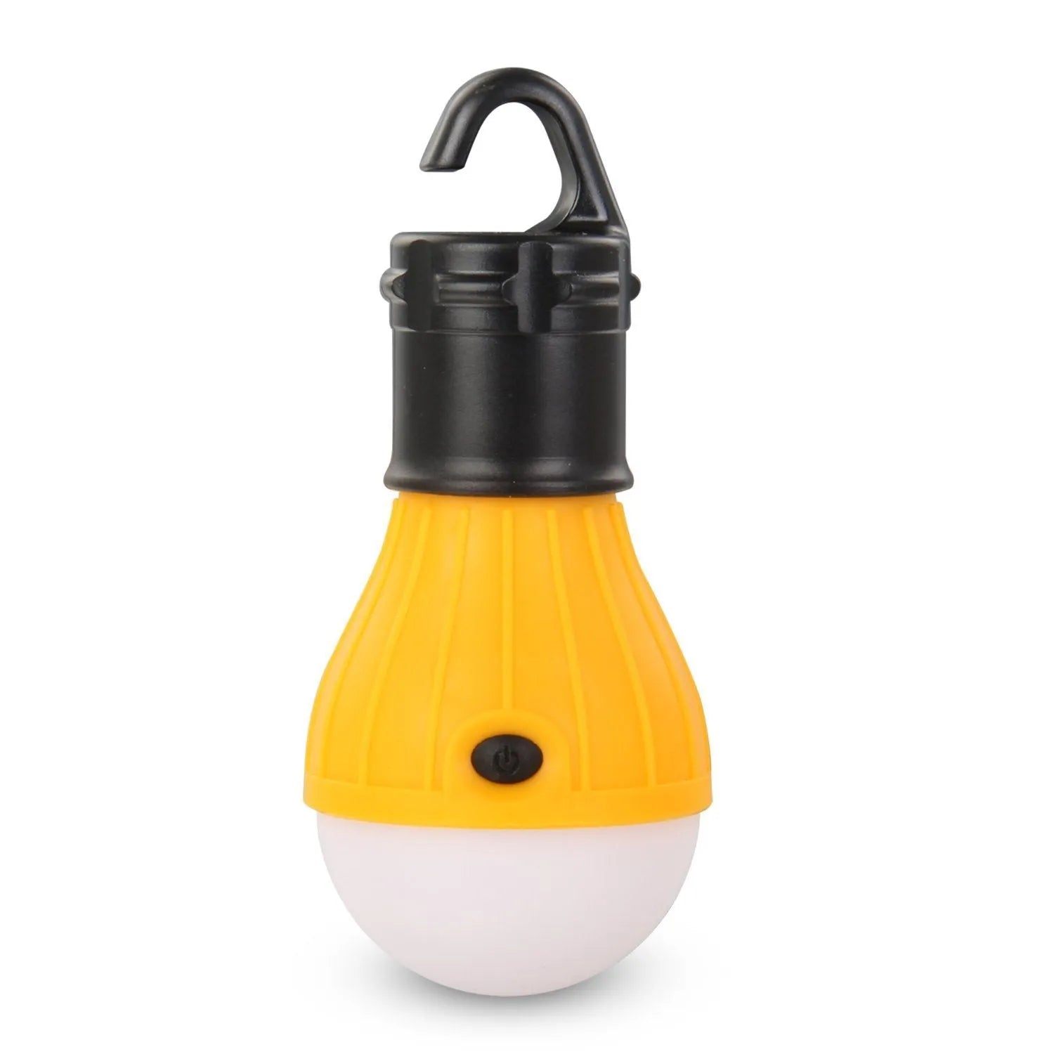 Portable LED camping light with hanging hook in red, yellow, blue, or green colours