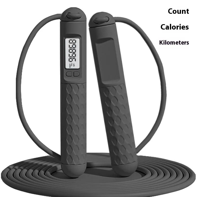 Skipping rope with bearing mechanism and ABS plastic handles for fitness training