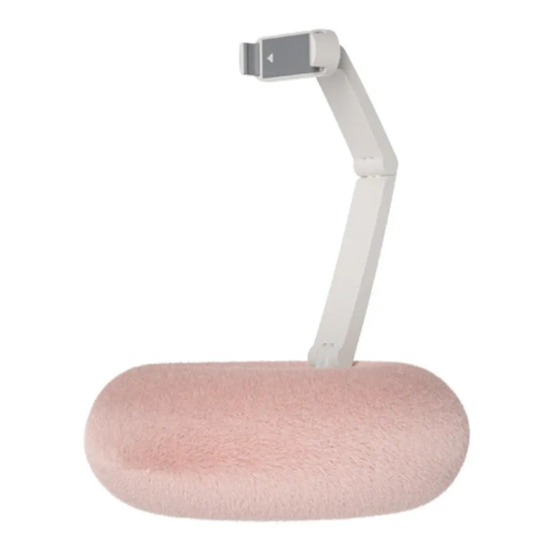Mobile phone tablet rotating bracket with ABS body, 300mm base, and 230mm pull rod in pink colour
