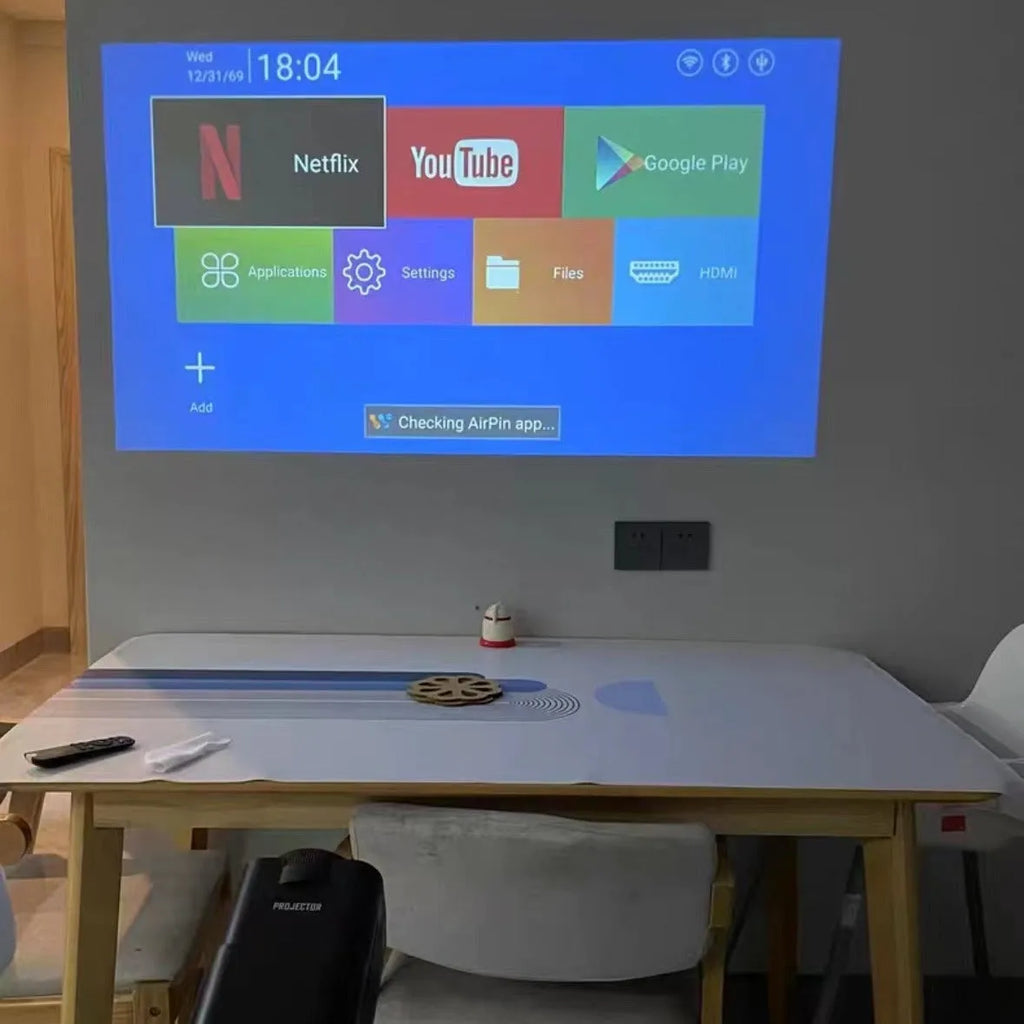 720p HD home projector with wireless capability for gaming and entertainment