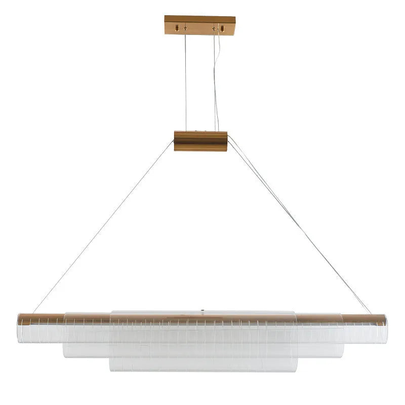 Minimalist modern glass pendant lamp with iron body in three available lengths