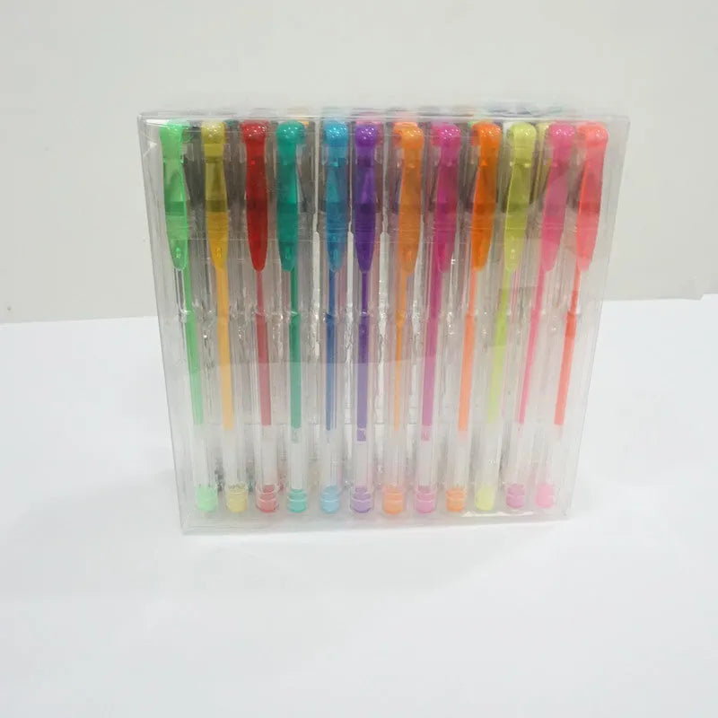 100 gel pens in assorted colours with 0.5mm and 1mm tip options for office use
