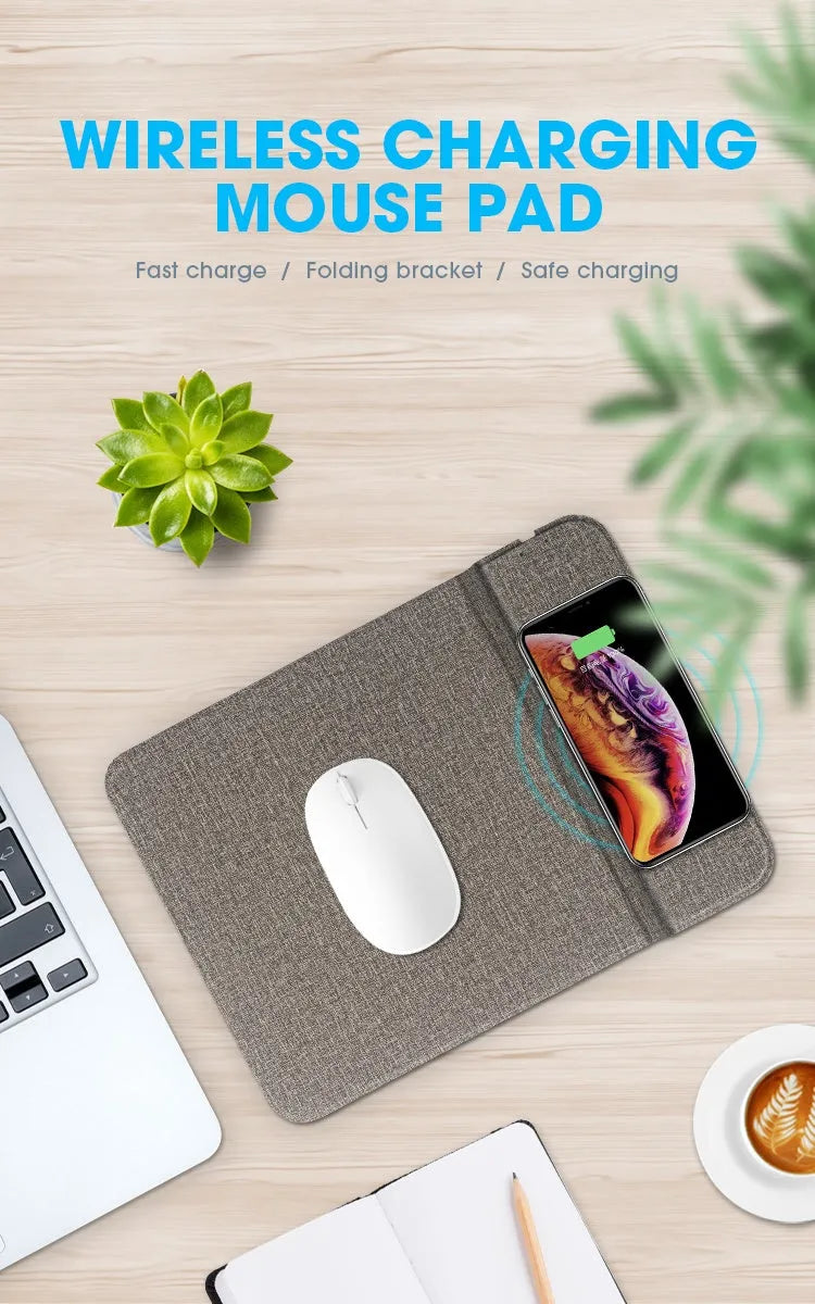 Foldable cloth wireless charging pad showing fabric surface and flexible folding design