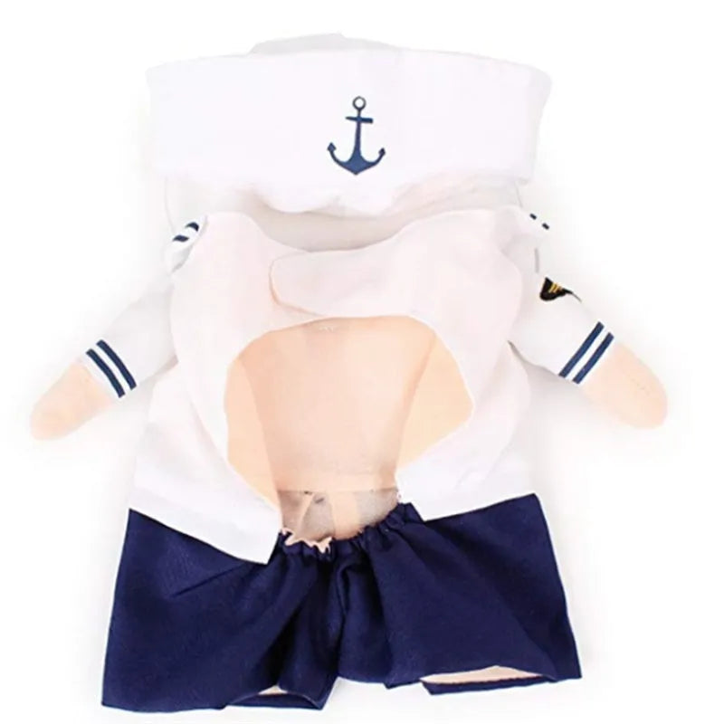 Fashion minimalist sailor pet costume for cats and dogs in Sailor colour made from polyester