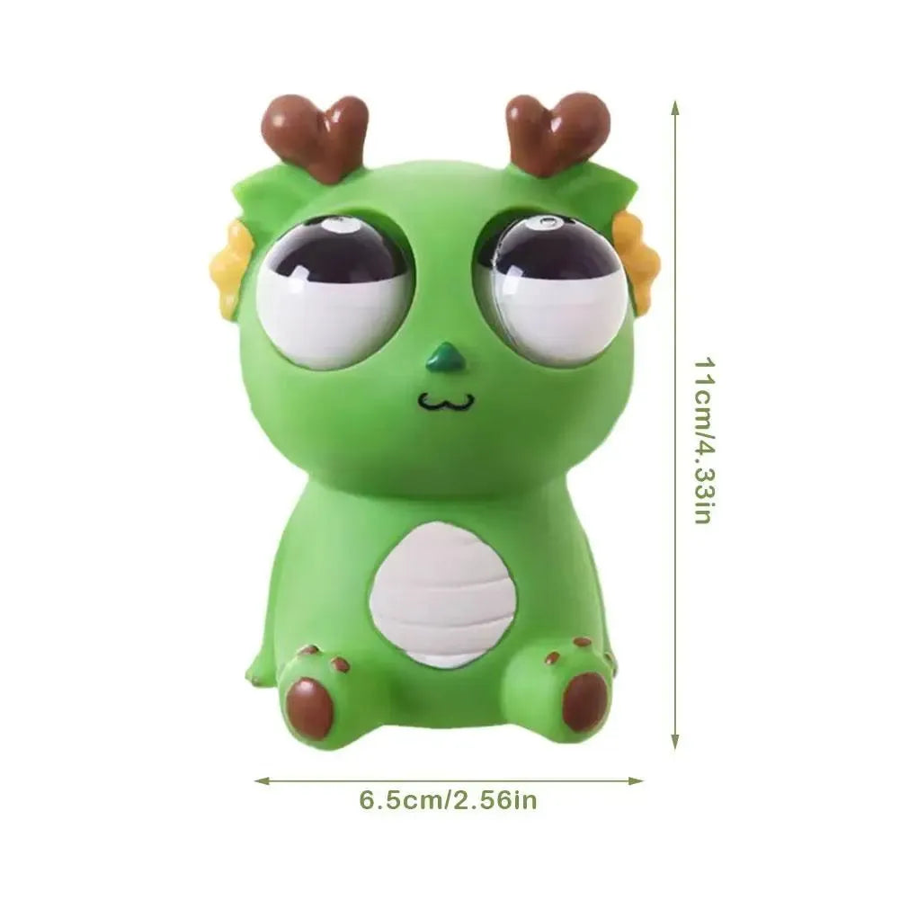 Eyeball Burst Squeeze Toy in blue colour with cute staring dragon design