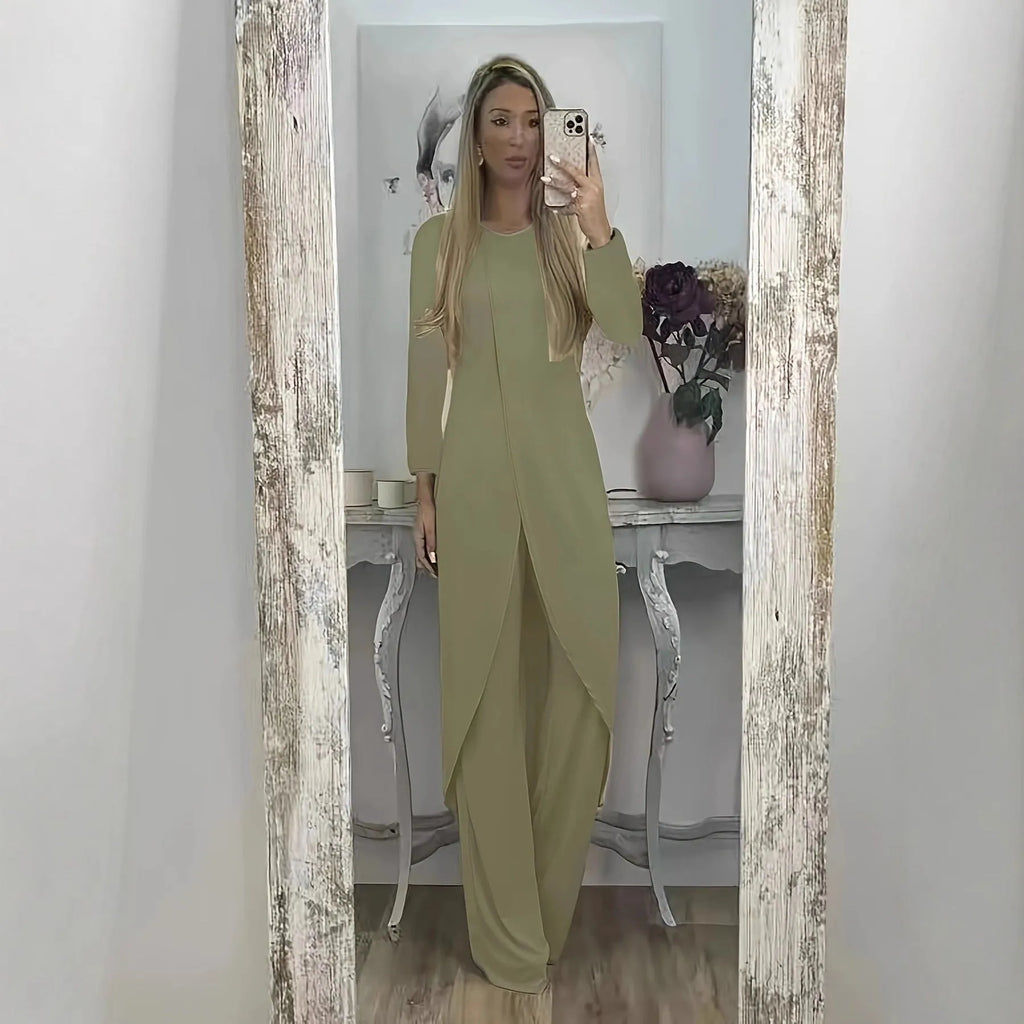 Black casual polyester two-piece tracksuit with long sleeves and trousers on a hanger