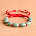 Jade As Right As Rain bracelet unisex natural stone dark green men's 9 beads with certificate