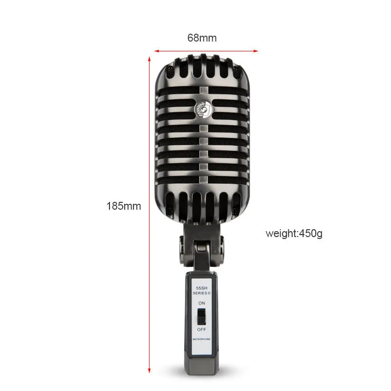 Retro style condenser microphone in FG2 colour with wireless capability for K song and recording.