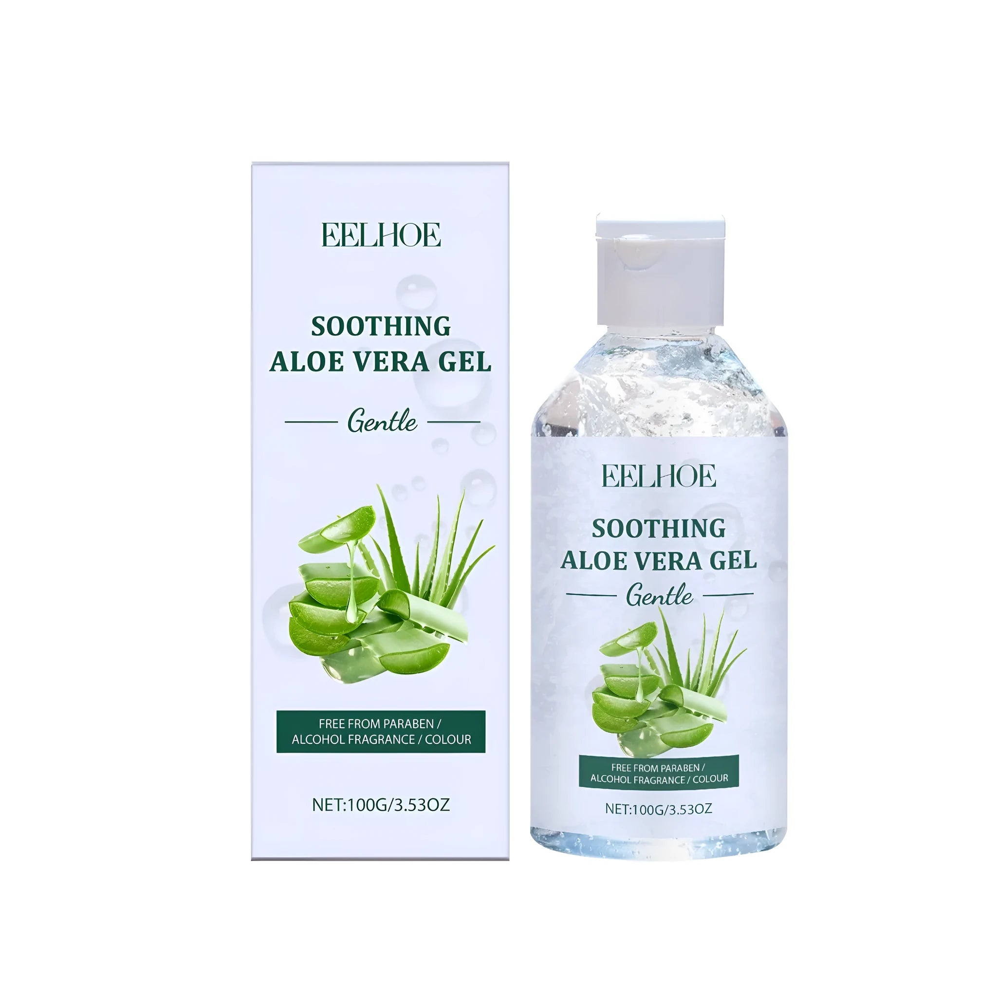 100g tube of clear aloe gel with aloe vera and sodium hyaluronate