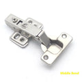Hydraulic cabinet hinge with nickel plating showing three bend specifications