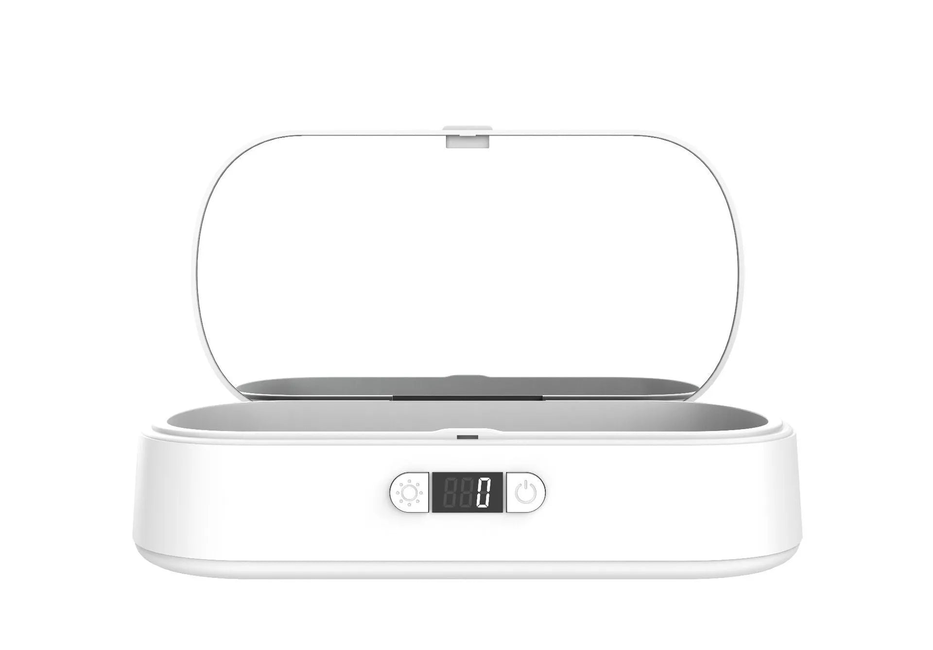 White ultraviolet wireless disinfection box with charging function for mobile phones and personal items