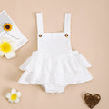 Baby girls cotton triangle jumpsuit sling dress in orange, apricot, and white for summer 0-18 months