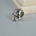 Stainless steel hollow skull Buddha earrings in electroplated colours for alternative hip hop fashion