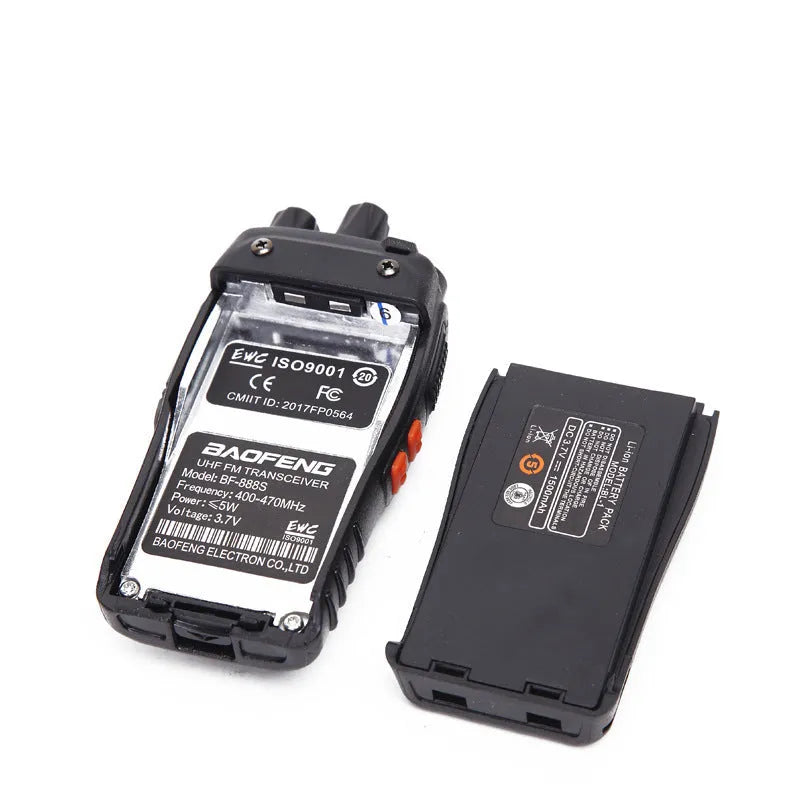 Baofeng BF-888S black handheld amateur walkie-talkie with 16 channels and 1800mAh battery