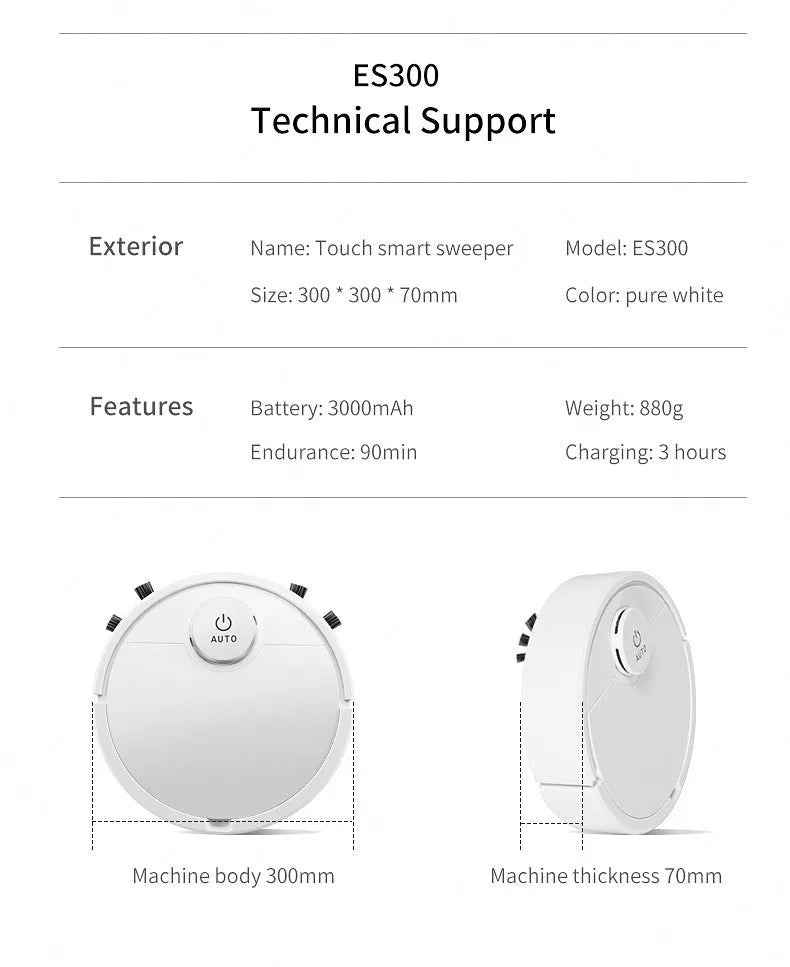Automatic circular sweeping robot with ABS plastic housing for home floor cleaning