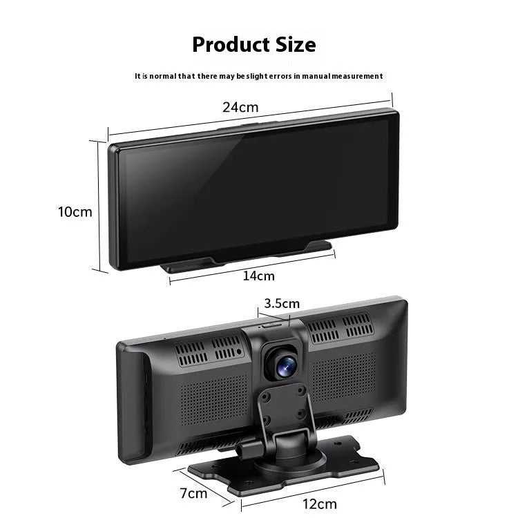 10-inch car smart screen with Apple CarPlay, driving recorder and navigation functions on touch screen