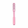 Purple handheld germanium particles facial massage roller on a white background.