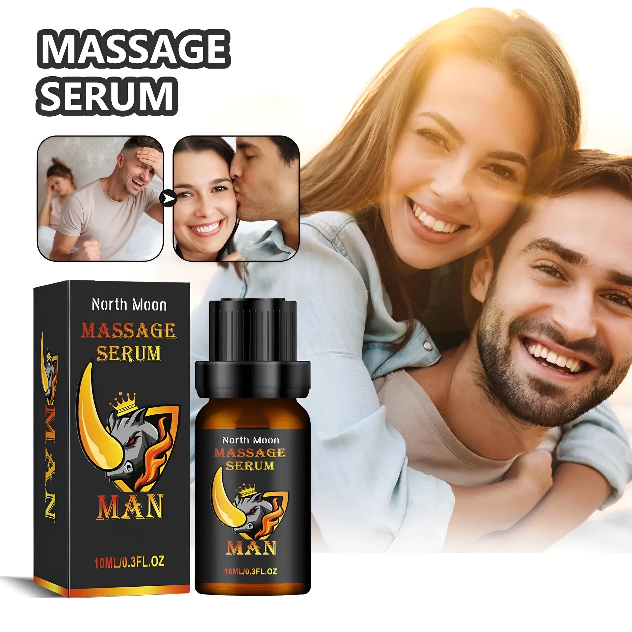 10ml bottle of men's body care essential oil for external massage.