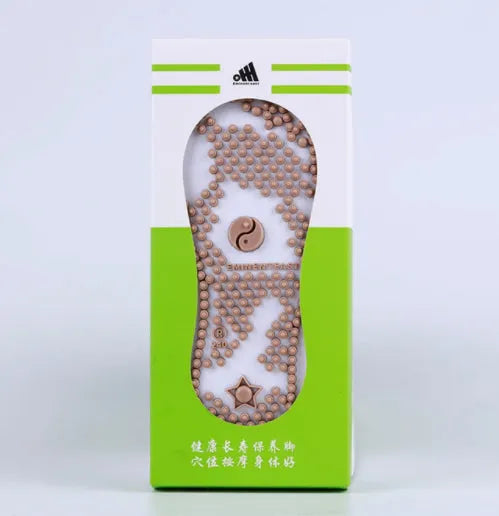 Combed cotton acupoint massage socks with Yongquan and gonad pressure points in black blue and white