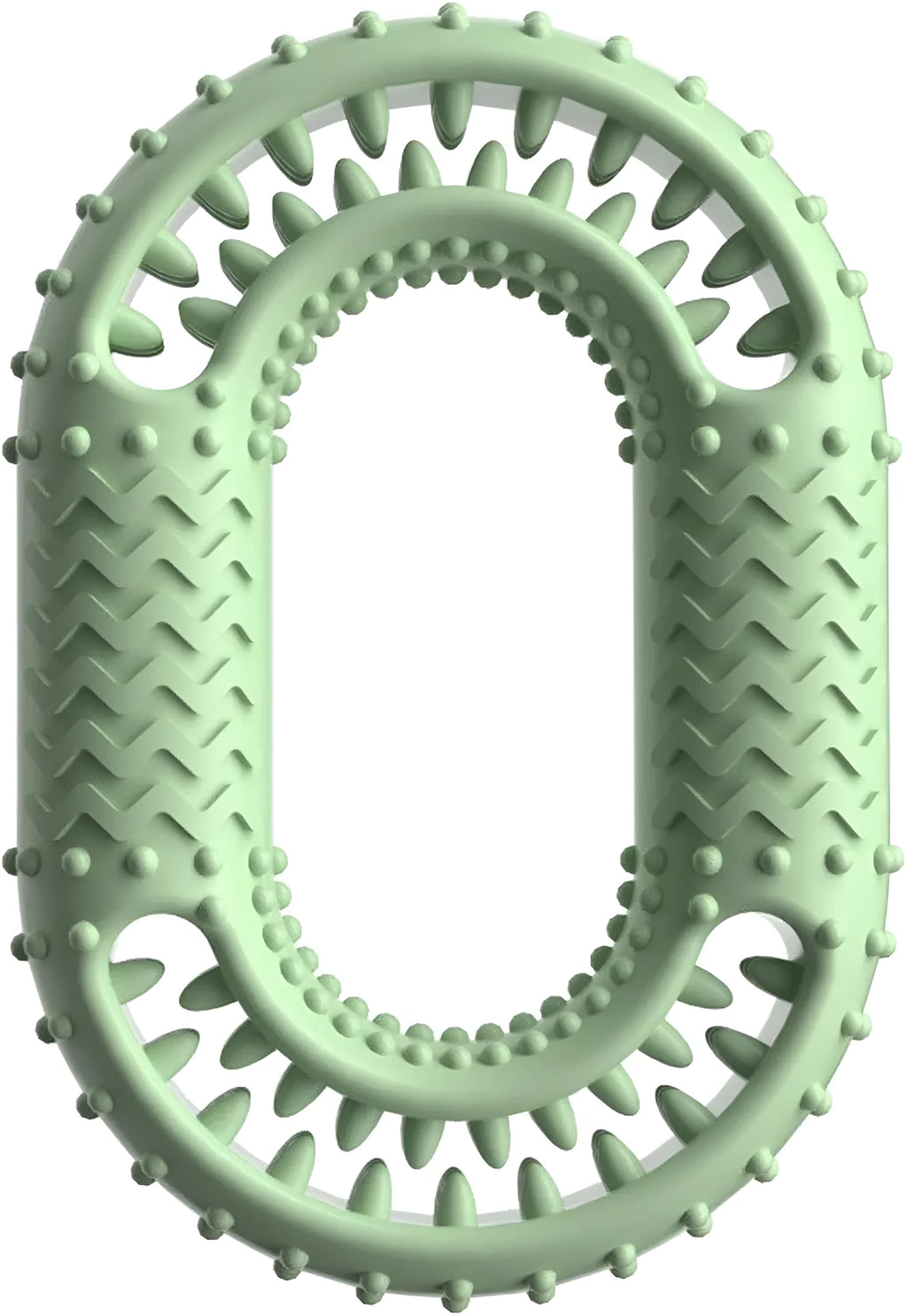 Blue o-ring shaped dog chewing toy for aggressive chewers and dental plaque reduction