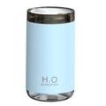 White jellyfish USB humidifier with night light on wooden surface showing mist output