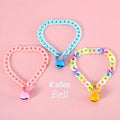 Plastic pet collar in macaron candy colours with chain design for cats, dogs, and rabbits