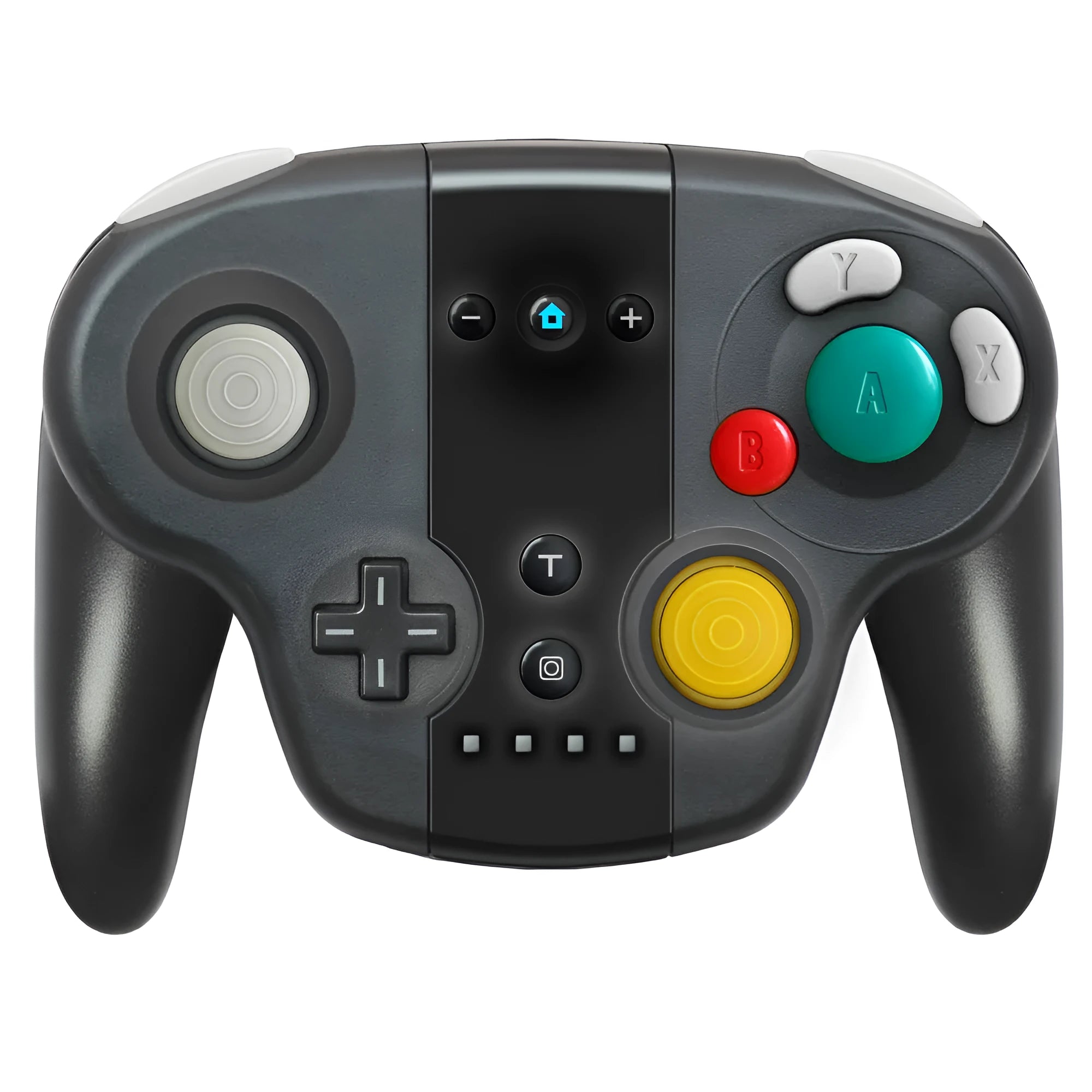 Black wireless gamepad controller with NFC function for Nintendo Switch and Windows gaming