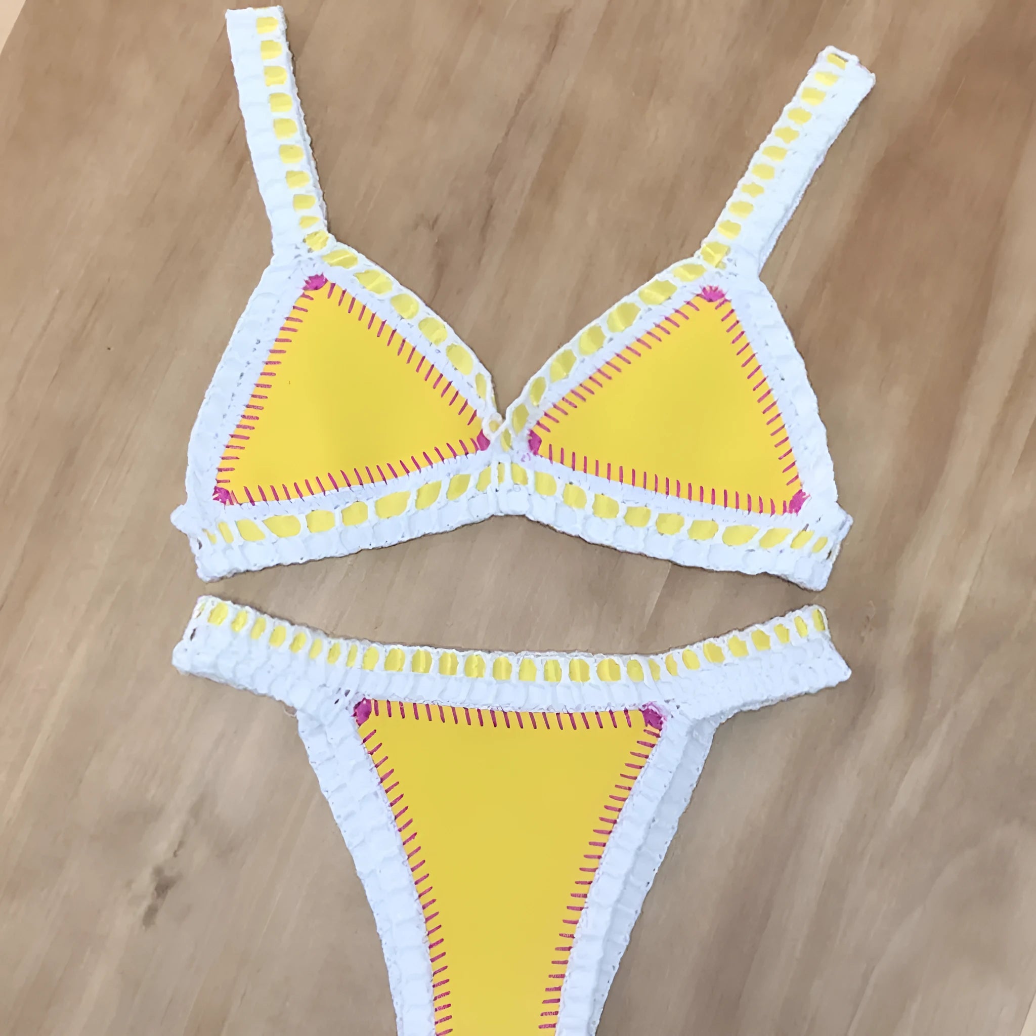 Women's blue hook and eye closure stretch split bikini suit briefs style for swimming