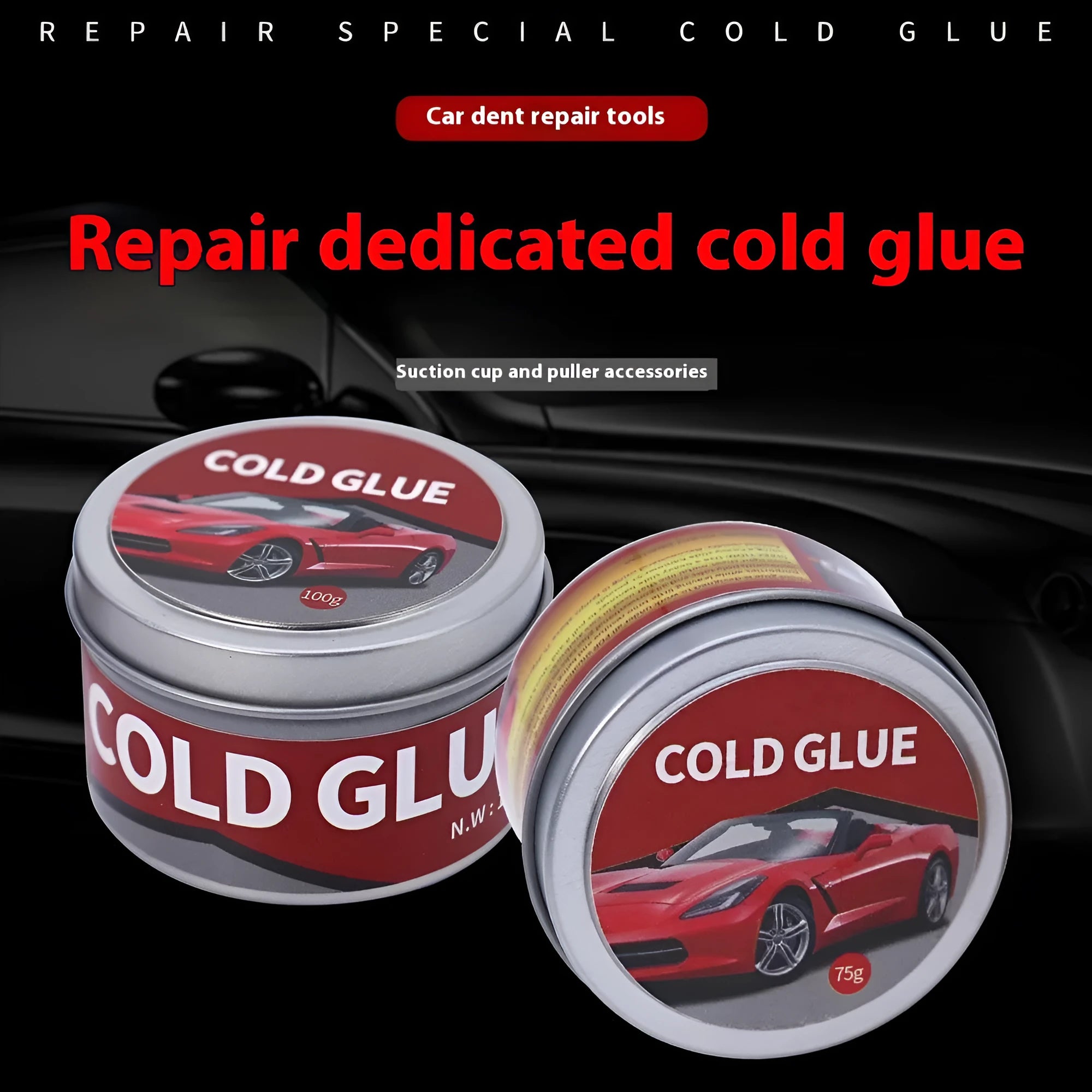Automobile depression repair cold glue tube for car bodywork and dent restoration
