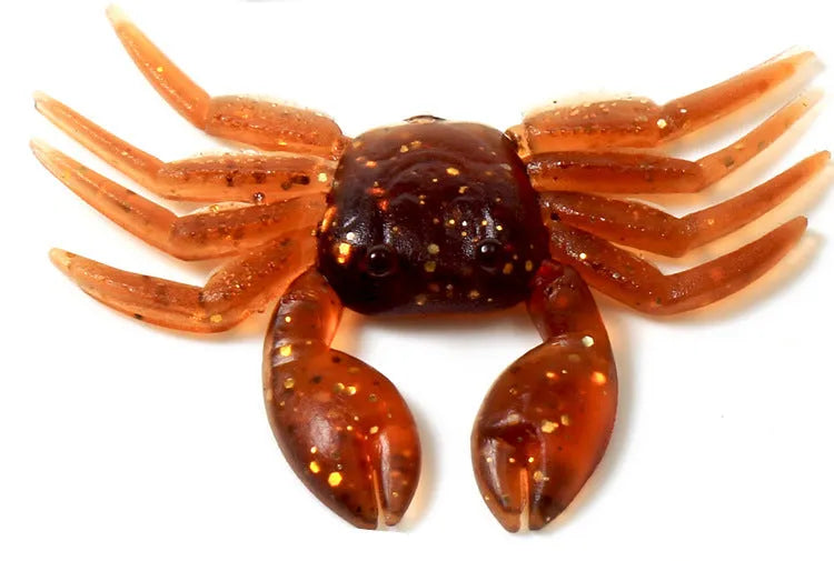 8CM PVC crab fishing lure in red or brown crab design for saltwater fishing
