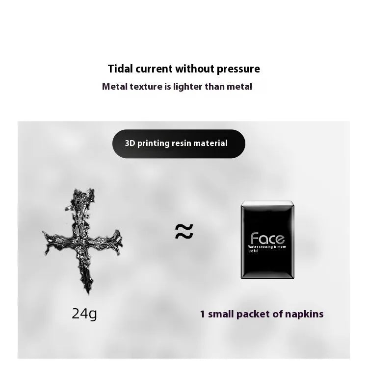 Gothic cross design resin headphone cover for Apple AirPods Max in black or silver colour