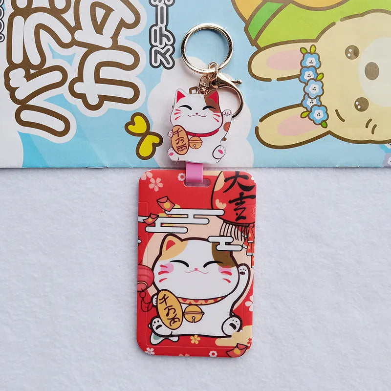 Lucky Cat certificate set with plastic sleeve and decorative ferrule pendant for document protection