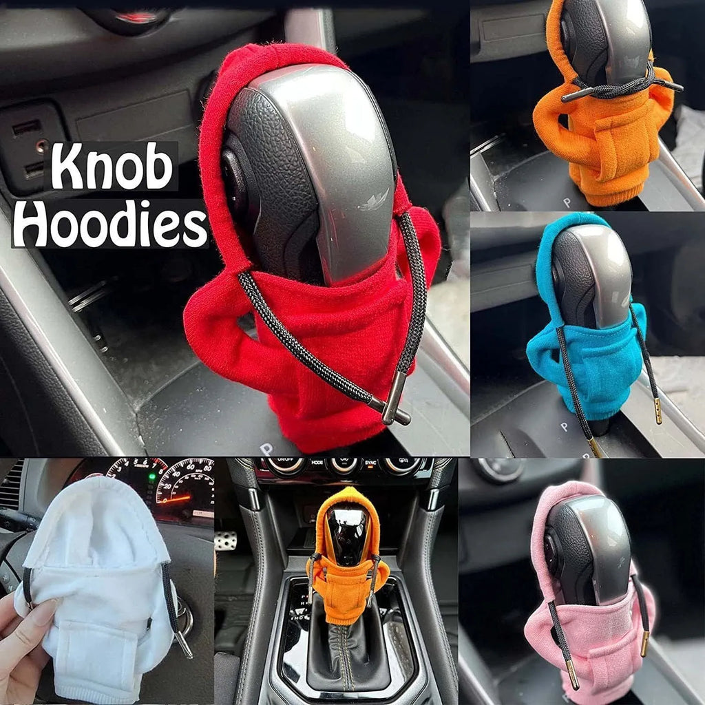 Cloth gear shift knob cover measuring 13x8cm for manual and automatic car transmissions