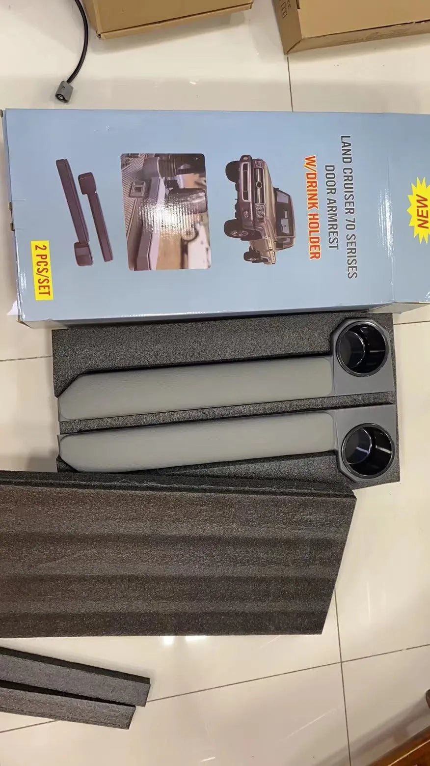 Grey car armrest door ring frame body with magnetic suction for specification 288