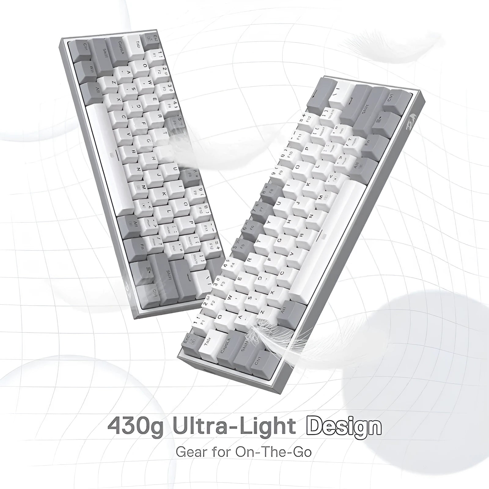 K617 RGB mechanical keyboard with white pink colour option showing backlit keys and multimedia controls