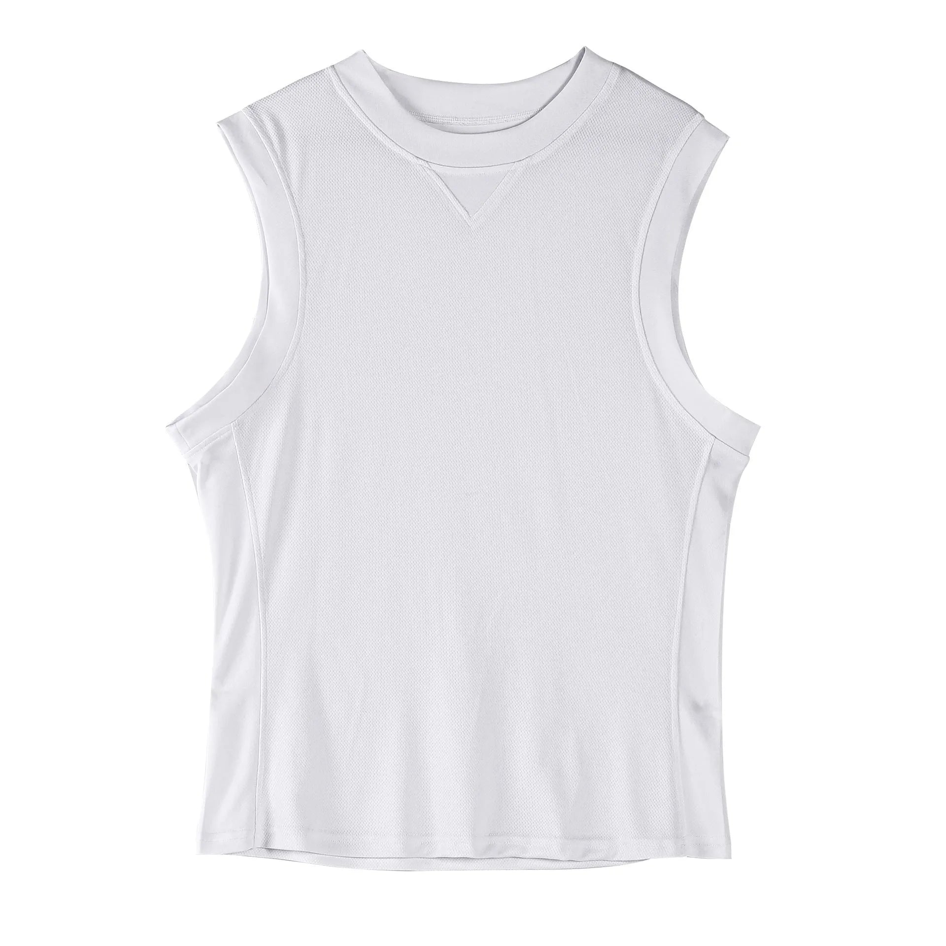 Men's casual vest in black and white colours with loose fit for summer sports