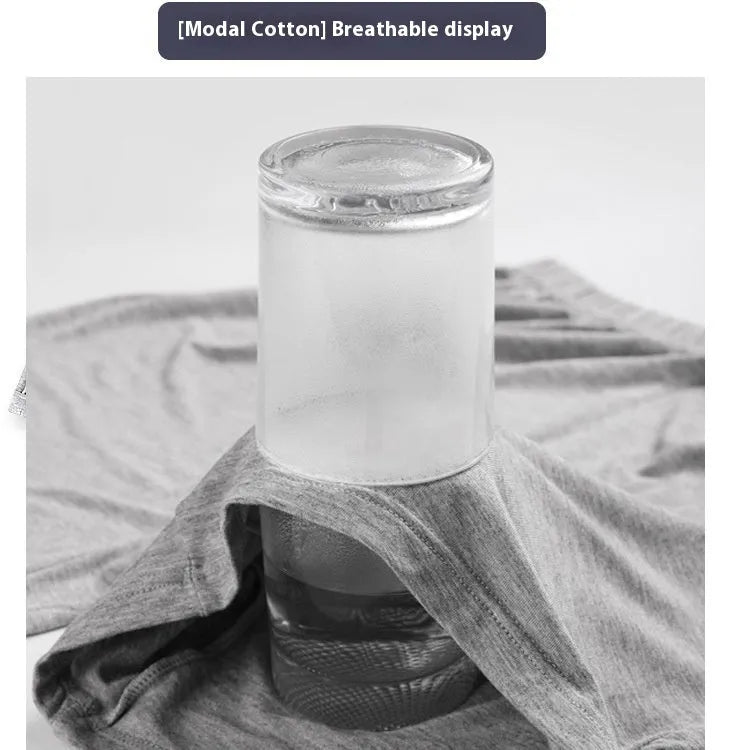 Men's solid colour modal boxers on a white background, showing high waist design.
