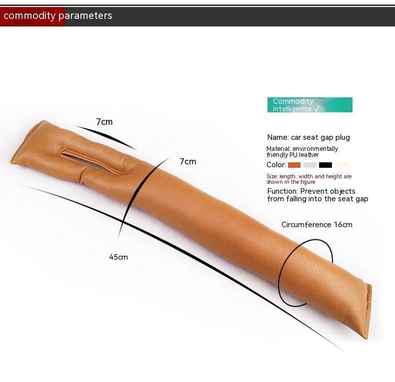 PU leather car seat gap filler strip in black, beige, brown and grey colours