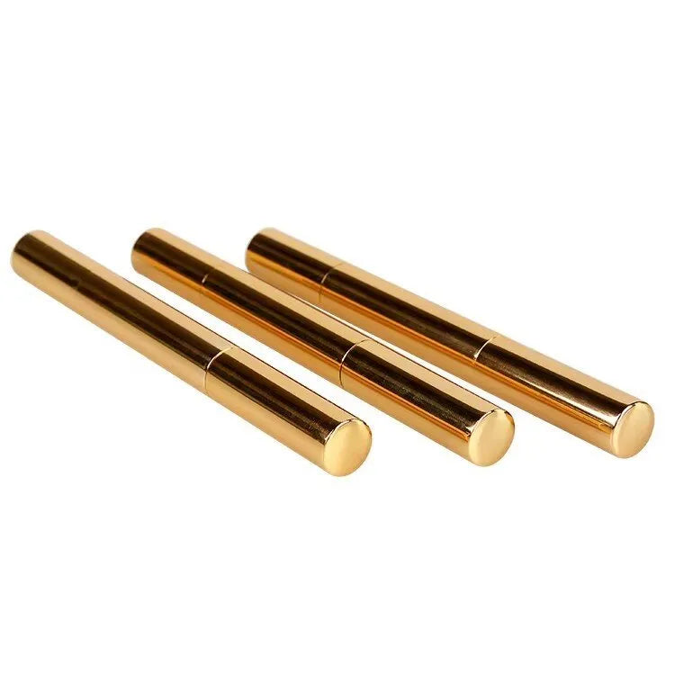 Teeth whitening pen in gold aluminium case for adult teeth cleaning gel application.